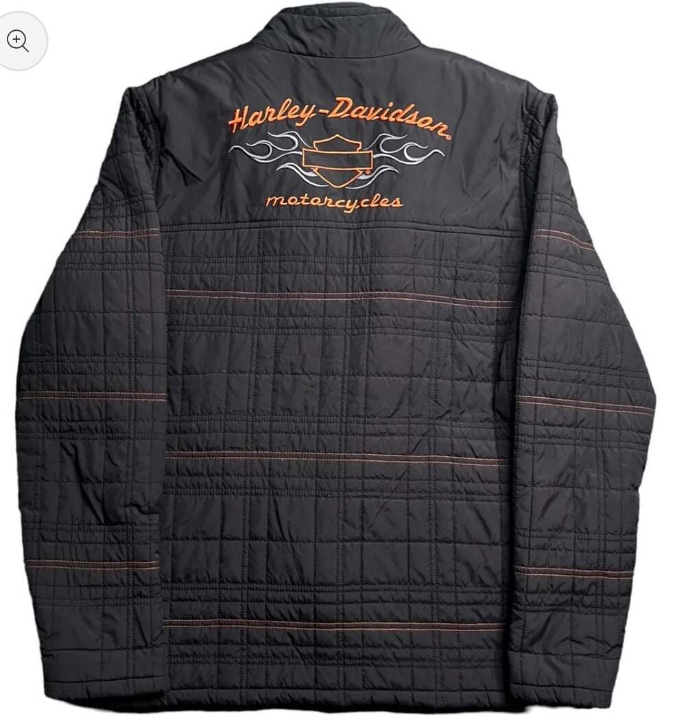 Harley-Davidson Women's Quilted Nylon Motorcycle Jacket with Embroidered Logo an